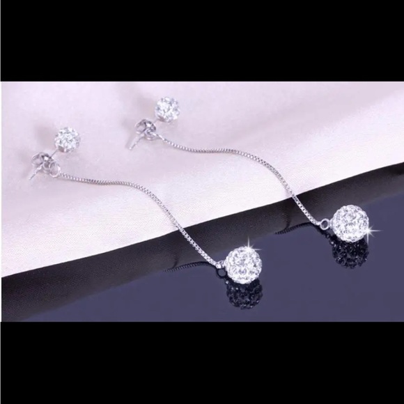 NEW 925 Sterling Long Tassel Ball Drop Earrings - Picture 5 of 15